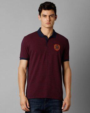 men striped regular fit polo t-shirt