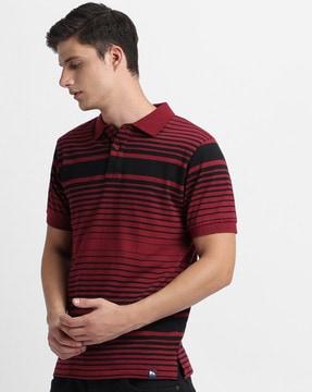 men striped regular fit polo t-shirt