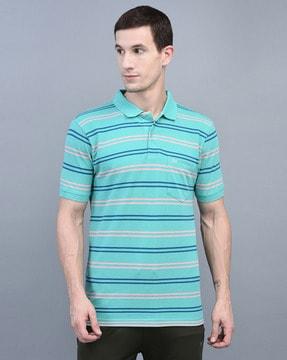 men striped regular fit polo t-shirt