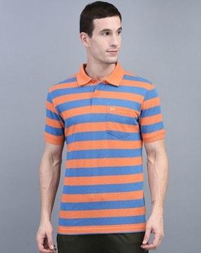 men striped regular fit polo t-shirt