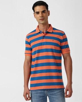 men striped regular fit polo t-shirt