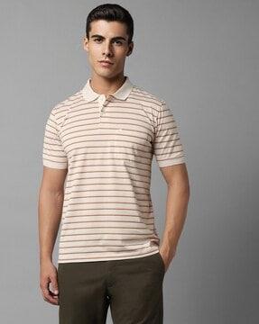 men striped regular fit polo t-shirt