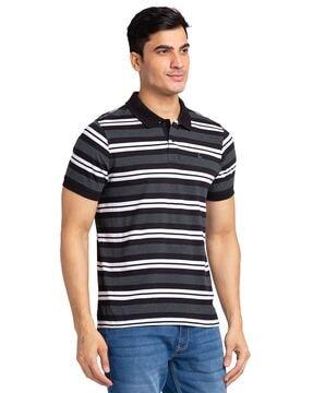 men striped regular fit polo t-shirt