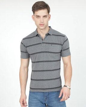 men striped regular fit polo t-shirt