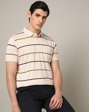 men striped regular fit polo t-shirt