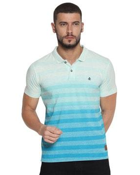 men striped regular fit polo t-shirt