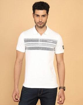 men striped regular fit polo t-shirt