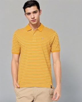 men striped regular fit polo t-shirt