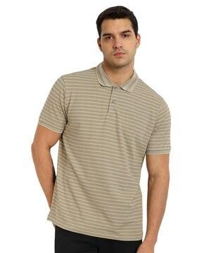 men striped regular fit polo t-shirt