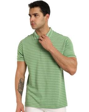 men striped regular fit polo t-shirt