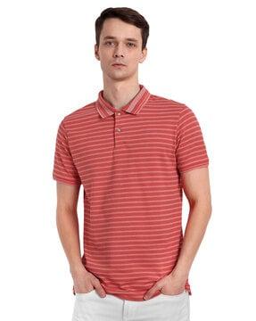 men striped regular fit polo t-shirt