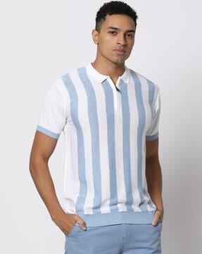 men striped regular fit polo t-shirt