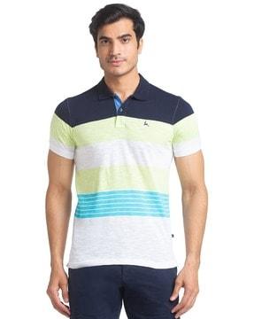 men striped regular fit polo t-shirt