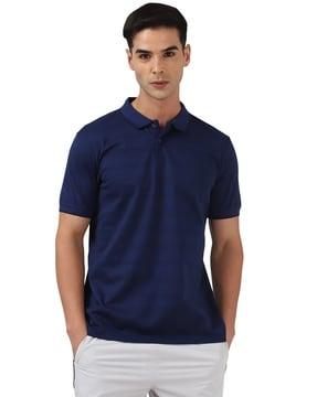 men striped regular fit polo t-shirt