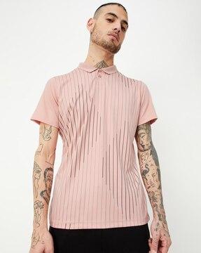 men striped regular fit polo t-shirt