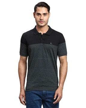 men striped regular fit polo t-shirt