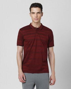 men striped regular fit polo t-shirt