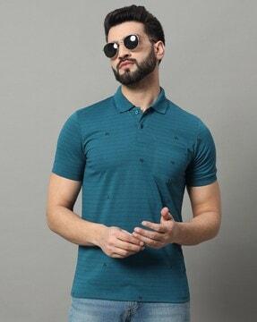 men striped regular fit polo t-shirt