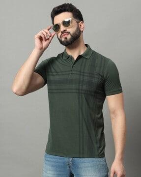 men striped regular fit polo t-shirt