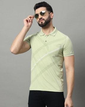 men striped regular fit polo t-shirt