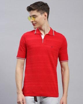 men striped regular fit polo t-shirt