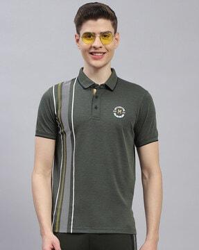 men striped regular fit polo t-shirt