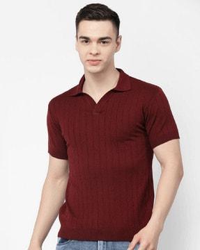 men striped regular fit polo t-shirt