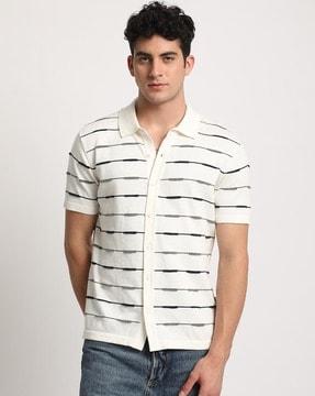 men striped regular fit polo t-shirt