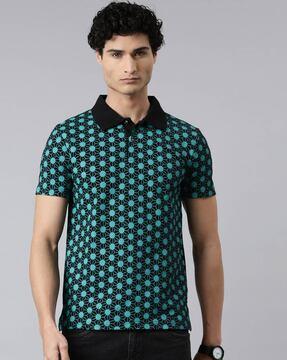 men striped regular fit polo t-shirt