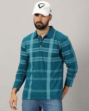 men striped regular fit polo t-shirt