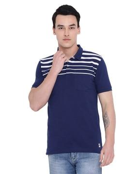 men striped regular fit polo t-shirt