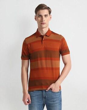 men striped regular fit polo t-shirt