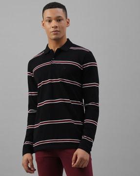 men striped regular fit polo t-shirt