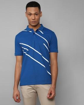 men striped regular fit polo t-shirt