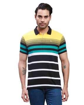 men striped regular fit polo t-shirt