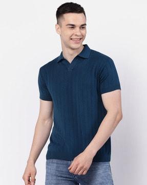 men striped regular fit polo t-shirt