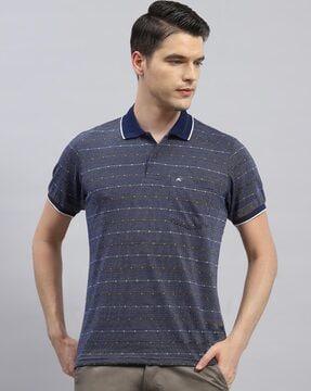 men striped regular fit polo t-shirt