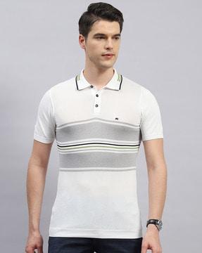 men striped regular fit polo t-shirt