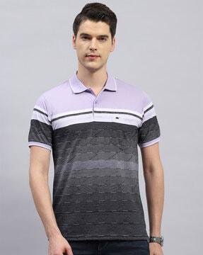 men striped regular fit polo t-shirt