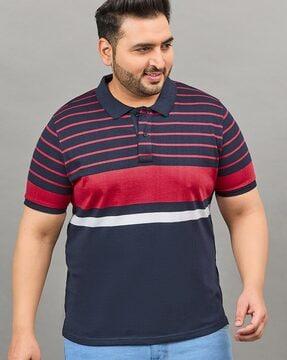 men striped regular fit polo t-shirt