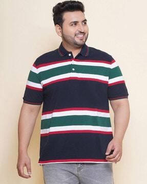 men striped regular fit polo t-shirt