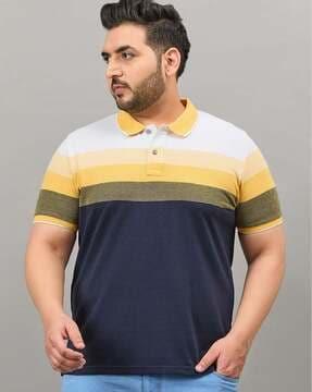 men striped regular fit polo t-shirt