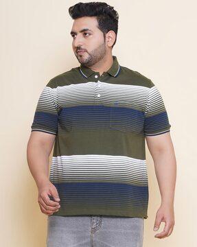 men striped regular fit polo t-shirt