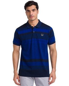 men striped regular fit polo t-shirt