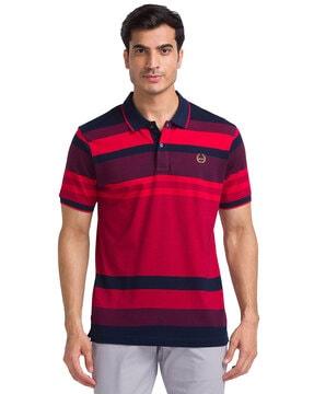 men striped regular fit polo t-shirt