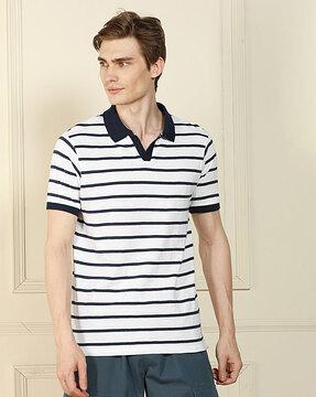 men striped regular fit polo t-shirt