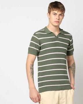 men striped regular fit polo t-shirt