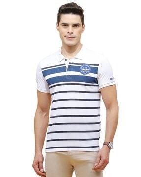 men striped regular fit polo t-shirt