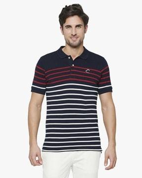 men striped regular fit polo t-shirt