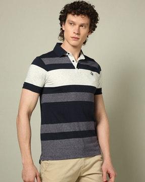 men striped regular fit polo t-shirt